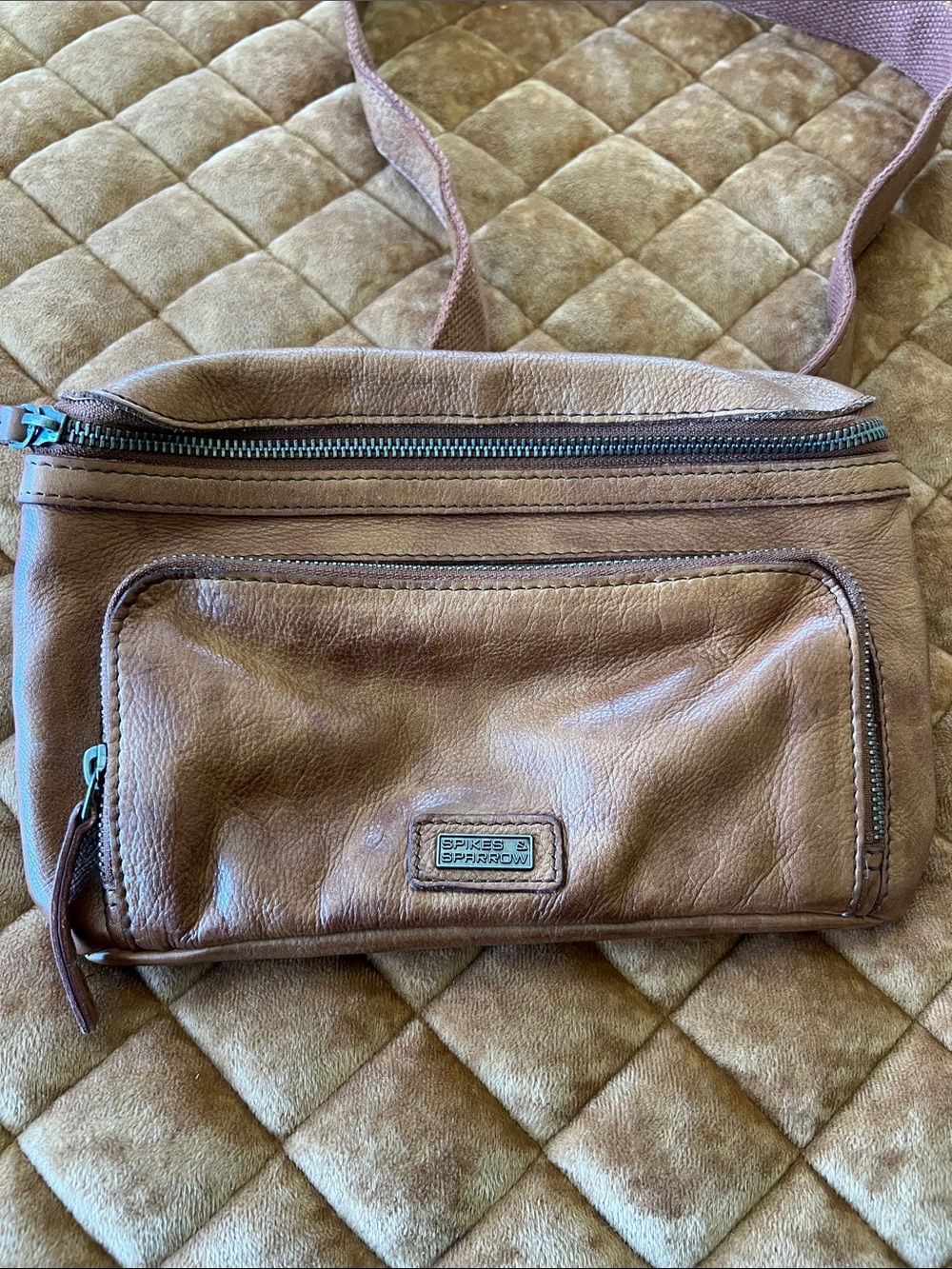 Spikes & Sparrow Brown Leather Crossbody Bag